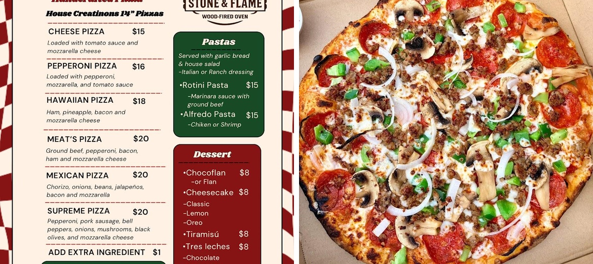 Stone & Flame Menu